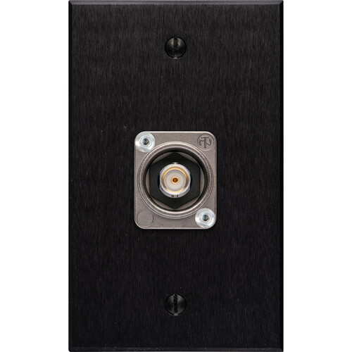 My Custom Shop Recessed 12G-SDI BNC Female Wall Plate (Black Anodized Aluminum)