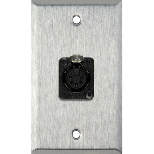 My Custom Shop 5-Pin XLR Female DMX Wall Plate (Black Anodized Aluminum)