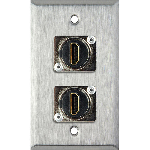 My Custom Shop Dual HDMI Wall Plate (Black Anodized)