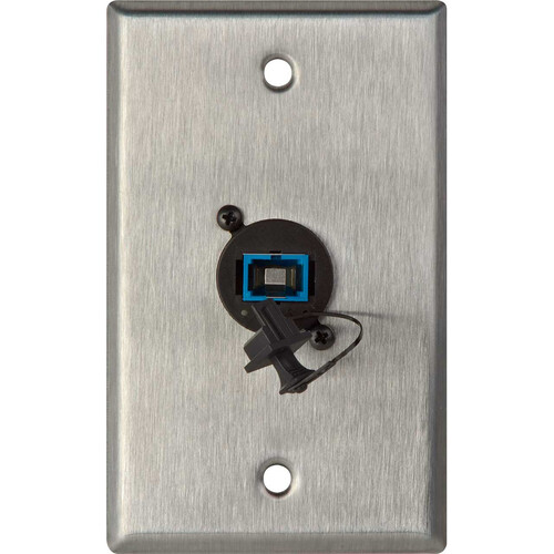 My Custom Shop WPL-1221 Single-Gang Wall Plate with SC Single-Mode Fiber Optic Connector (Stainless Steel)