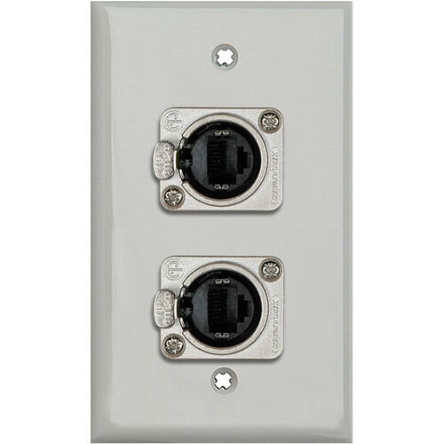 My Custom Shop Dual Neutrik NE8FDP Single-Gang Wall Plate (Gray Lexan)