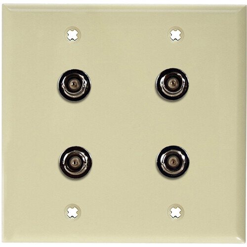 My Custom Shop 4-BNC 2-Gang Wall Plate (Ivory Lexan)