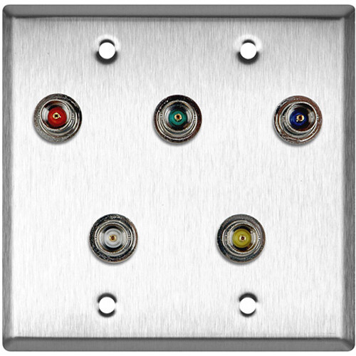 My Custom Shop 5-BNC 2-Gang Wall Plate (Ivory Lexan)