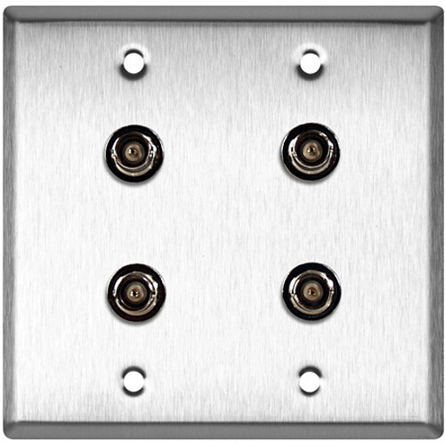 My Custom Shop 4-BNC 2-Gang Wall Plate (White Lexan)