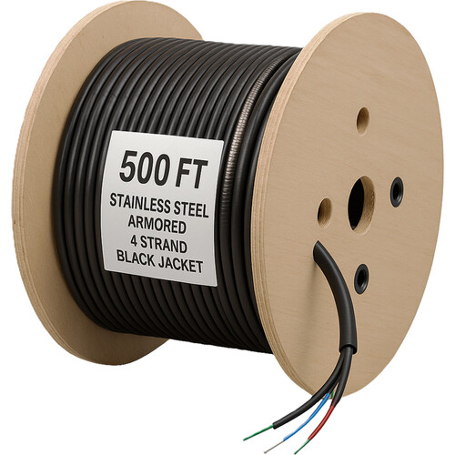 nanoFIBER 12-Strand Steel Armor OM3 Multimode Fiber Cable (Aqua 1000')