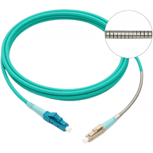 nanoFIBER Uniboot LC Multimode OM4 Indoor/Outdoor Fiber Optic Patch Cable (Aqua 16')