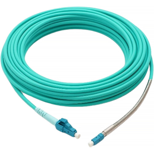 nanoFIBER Uniboot LC Multimode OM4 Indoor/Outdoor Fiber Optic Patch Cable (Aqua 49')