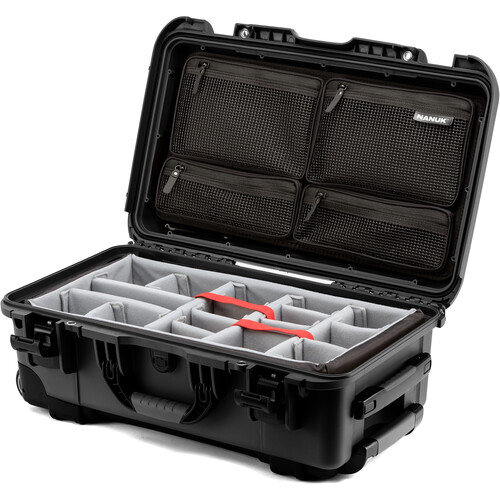 Nanuk 935 Wheeled Hard Case with Padded Dividers&nbspand Mesh Lid Organizer (Black 28.5L)