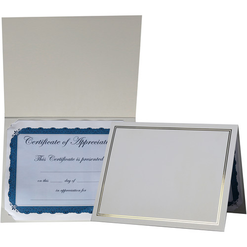 National Photo Folders White/Gold Premier Certificate Holder (8.5 x 11