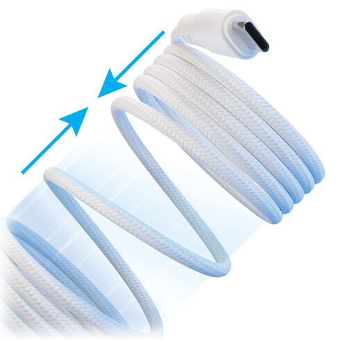 Naztech REcoil USB-C 100W Magnetic Braided Cable (White 6')