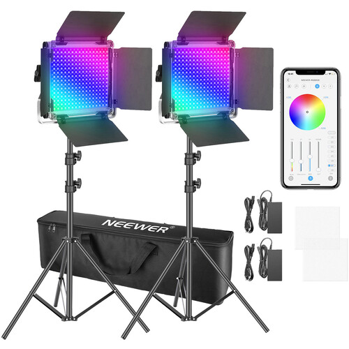 Neewer 530 RGB LED With App Control 2-Light Kit 10096824 B&H