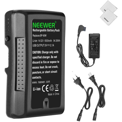 Neewer BP-95W 95Wh V-Mount Battery with D-Tap Charger (6600mAh)