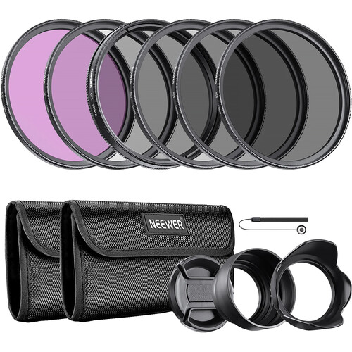 Neewer 52mm ND CPL UV & FLD Lens Filter Kit with Accessories (Set of 6)