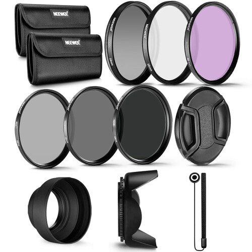 Neewer 58mm ND CPL UV & FLD Lens Filter Kit with Accessories (6-Pack)