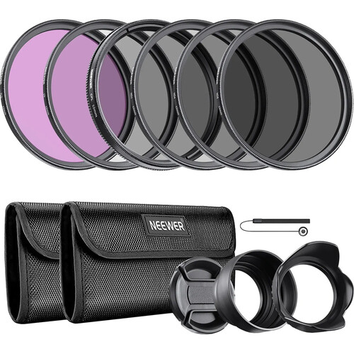 Neewer 49mm ND CPL UV & FLD Lens Filter Kit with Accessories (Set of 6)