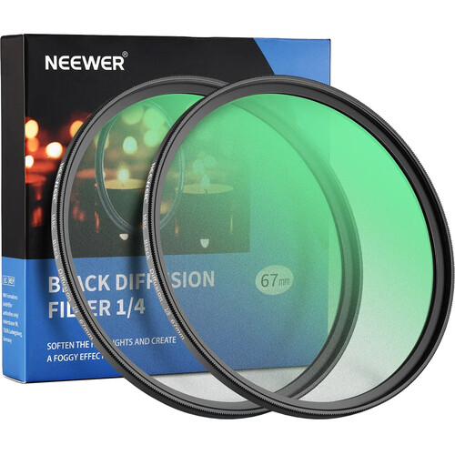 Neewer Black Diffusion Filter Kit (67mm Grade 1/8 Grade 1/4 2-Pack)