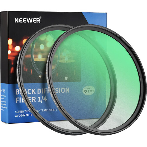Neewer Black Diffusion Filter Kit (62mm Grade 1/8 Grade 1/4 2-Pack)