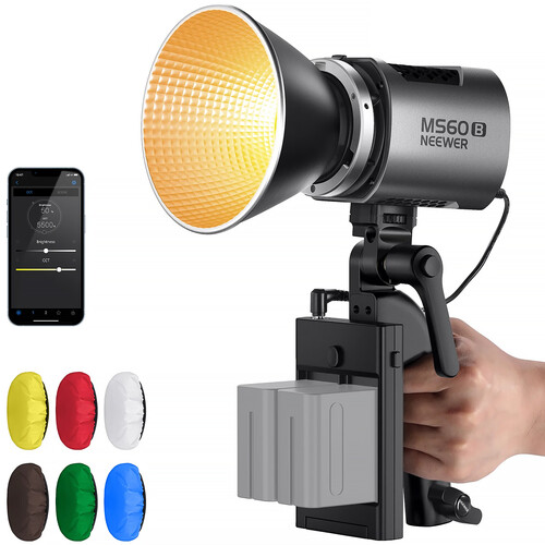 Neewer MS60B Bi-Color LED Monolight (Silver Diffuser Kit)
