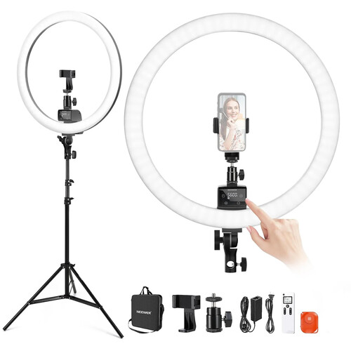 Neewer SRP18 Bi-Color LED Ring Light Kit (18
