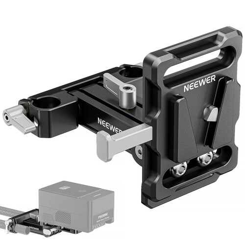 Neewer V-Lock Battery Mounting Plate with 15mm LWS Rod Bracket