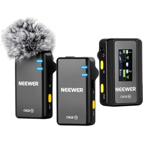 Neewer CM28 2-Person Wireless Microphone System for Cameras and Mobile Devices (2.4 GHz)