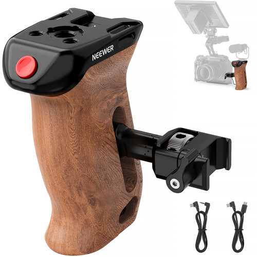 Neewer CA123 Wooden Side Handle Grip with Record Start/Stop Remote Trigger