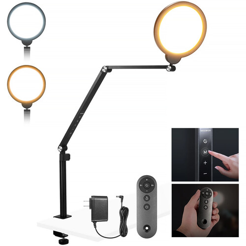Neewer BASICS R18 Bi-Color Round LED Light with Desktop Stand (7