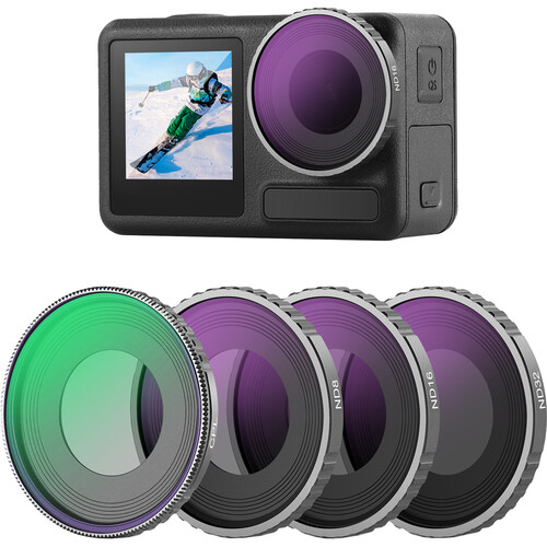 Neewer FL-A12 4-Filter Set for DJI Osmo Action 4 & 5 Pro (CPL ND8 ND16 ND32)