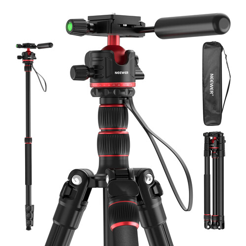 Neewer TP08 2-in-1 Aluminum Tripod with Ball Head and Monopod (77