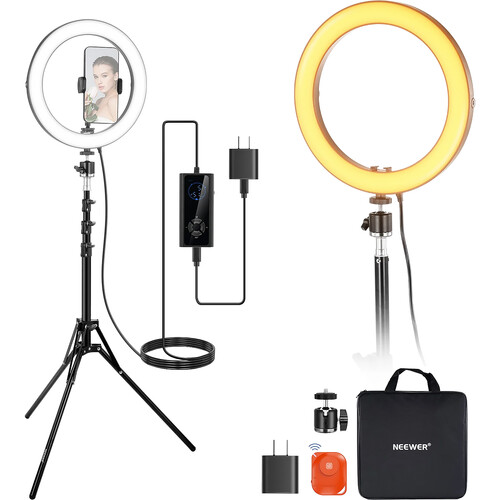 Neewer RH10B Bi-Color LED Ring Light Kit (10