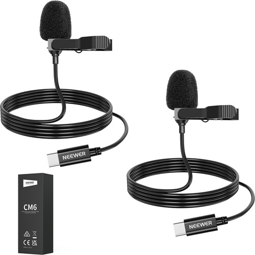 Neewer CM6 Omnidirectional Lavalier Condenser Microphone (2-Pack)