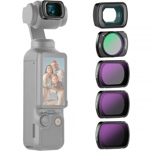Neewer FL-B08 ND Filter CPL Filter & Wide-Angle Lens Set for DJI Osmo Pocket 3 (5-Pack)