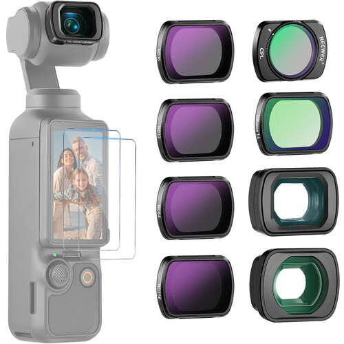 Neewer FL-B17 Filter Set with Wide-Angle & Macro Lens for DJI Osmo Pocket 3 (8-Pack)