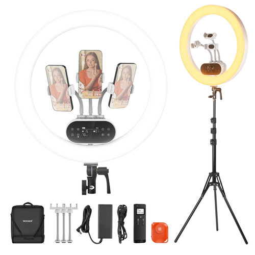 Neewer RH100B Bi-Color LED Ring Light Kit (19