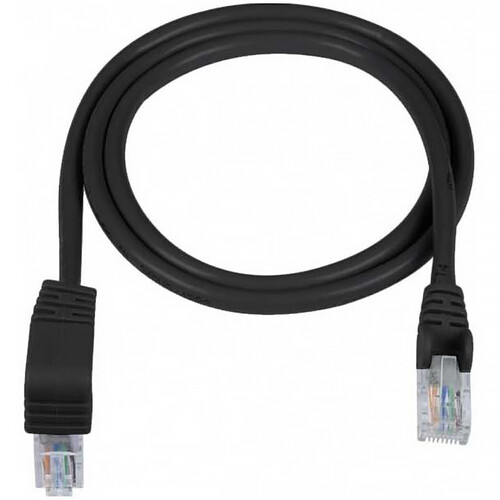 Network Technologies NTI CAT5e Right Angle to Straight Ethernet Cable (6' Black)