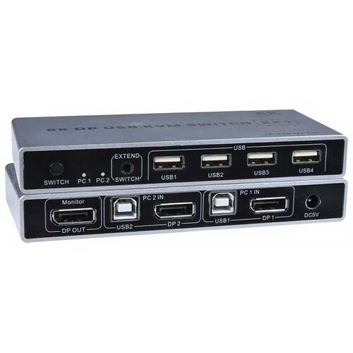 Network Technologies Two Port 8K DisplayPort USB KVM Switch