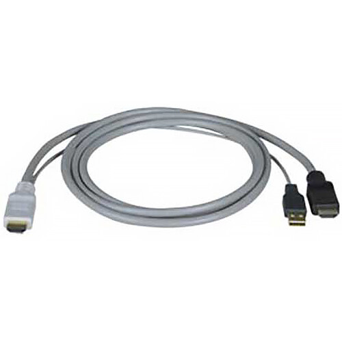Network Technologies HDMI Male & USB-A Male to HDMI Male Cable (10' Gray)