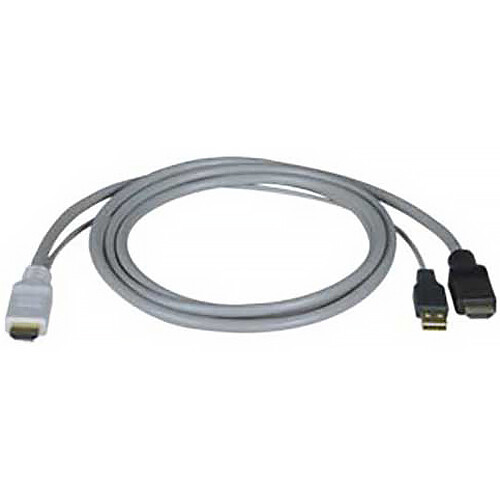 Network Technologies HDMI Male & USB-A Male to HDMI Male Cable (15' Gray)