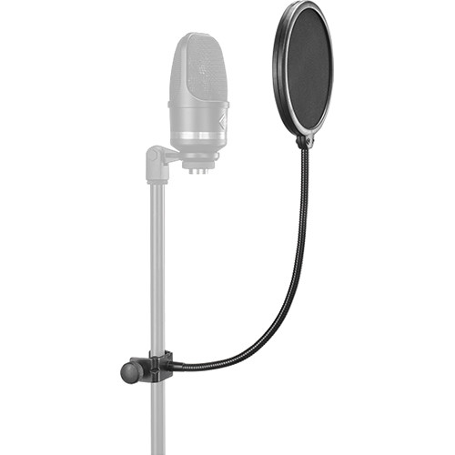 Neumann PS 15 Pop Screen Supplied Complete with Gooseneck and Clamp, 13cm, Black