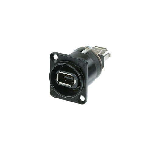 Neutrik FireWire 6 Feed-Through Adapter in D-Shape Housing (Black)