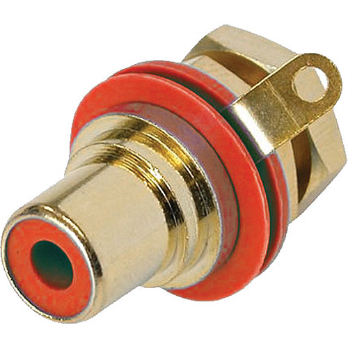 Rean RCA Jack Chassis-Mount Socket (Gold/Red)