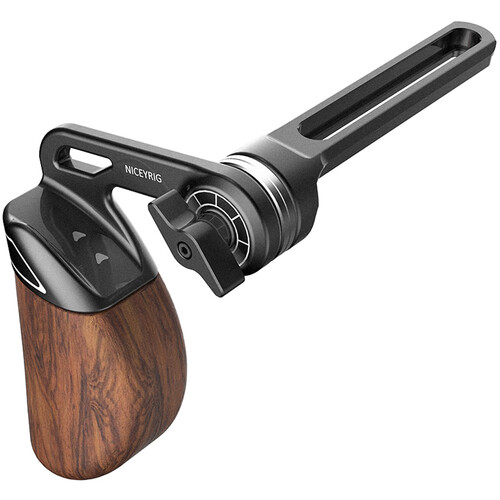 Niceyrig Wooden Handle with ARRI Rosette Mount and NATO Rail Adapter (Left Side)