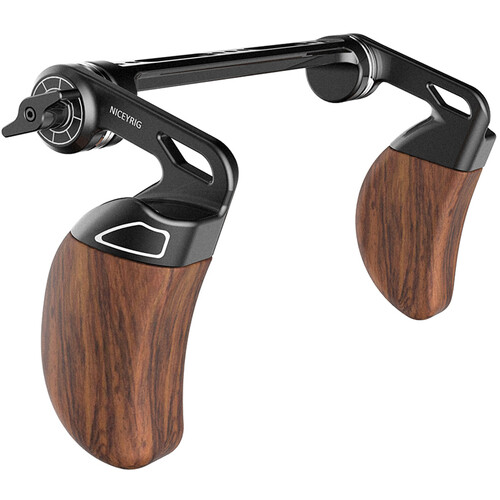 Niceyrig Dual Wooden Handle Grip Kit with ARRI Rosette NATO Rail