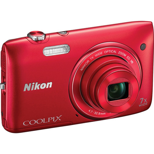 Nikon COOLPIX S3500 Digital Camera (Red) 26379 B&H Photo Video