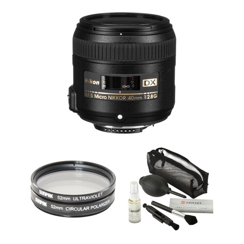 Nikon AFS DX MicroNIKKOR 40mm f/2.8G Lens with Accessory Kit