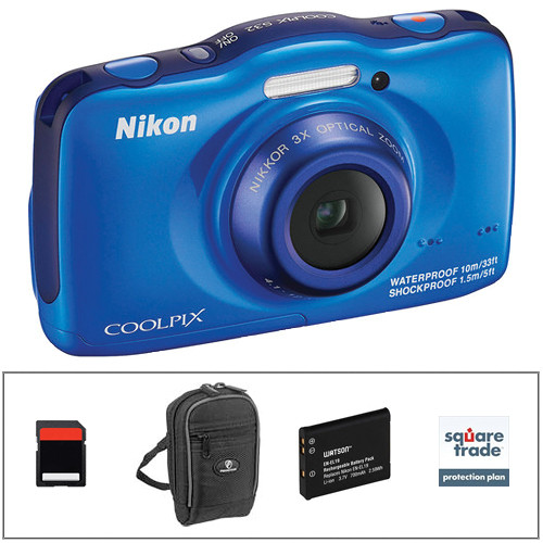 Nikon Coolpix S32 Digital Camera Deluxe Kit Blue Bandh Photo 9448