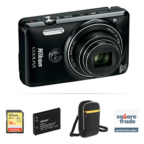 Nikon COOLPIX S6900 Digital Camera Deluxe Kit (Black,