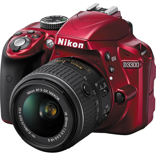 Nikon D3300 DSLR Camera Kit with 18-55mm Lens (Red) B&H Photo