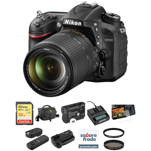 Nikon D7200 DSLR Camera with 18140mm Lens Deluxe Kit B&H Photo