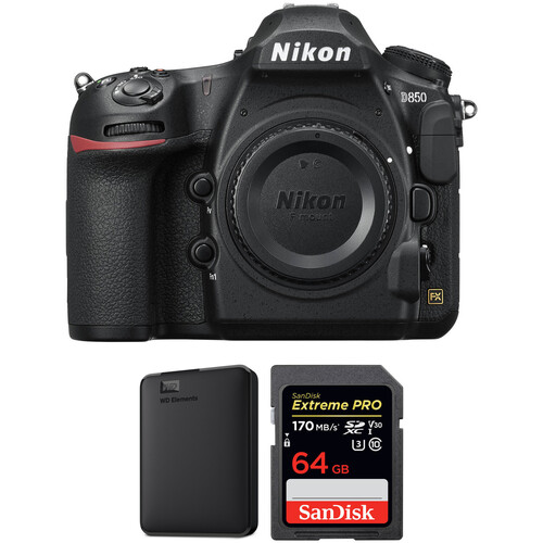Nikon D850 DSLR Camera Body with Storage Kit